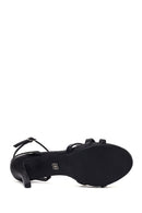 Woman Black Ankle-Buckle Thin-Heeled Sandal | Derimod