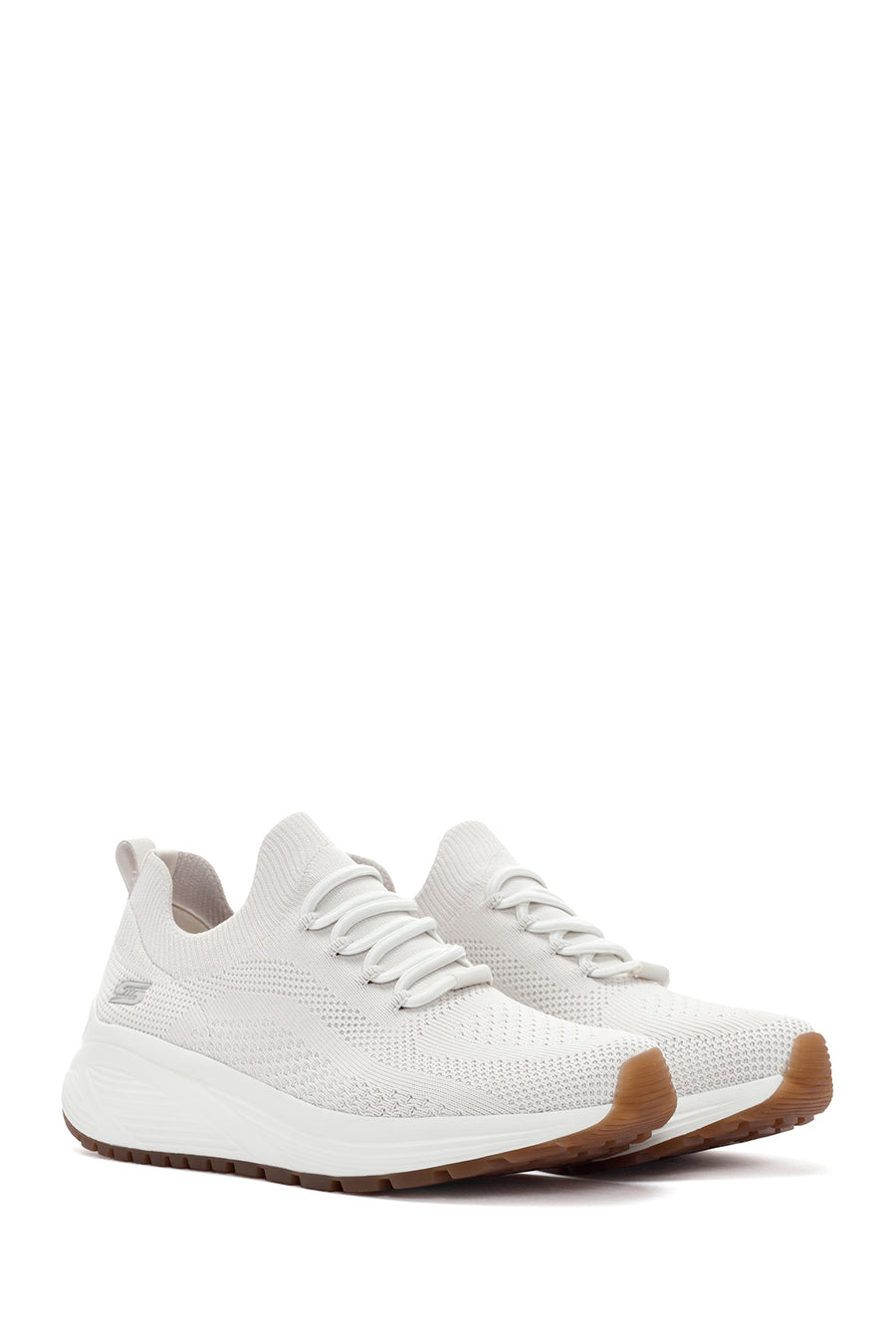 Skechers Women's White Bobs Sparrow 2.0 Allegianca C Lace-Up Sports Sneaker