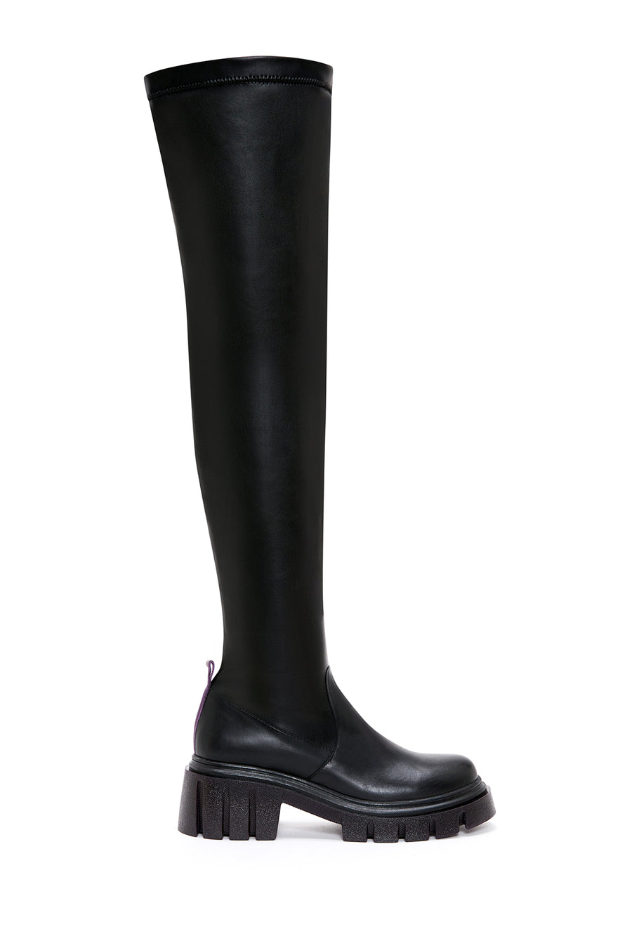 Women's Black Thick Soled Leather Boots 22WFD551118 | Derimod