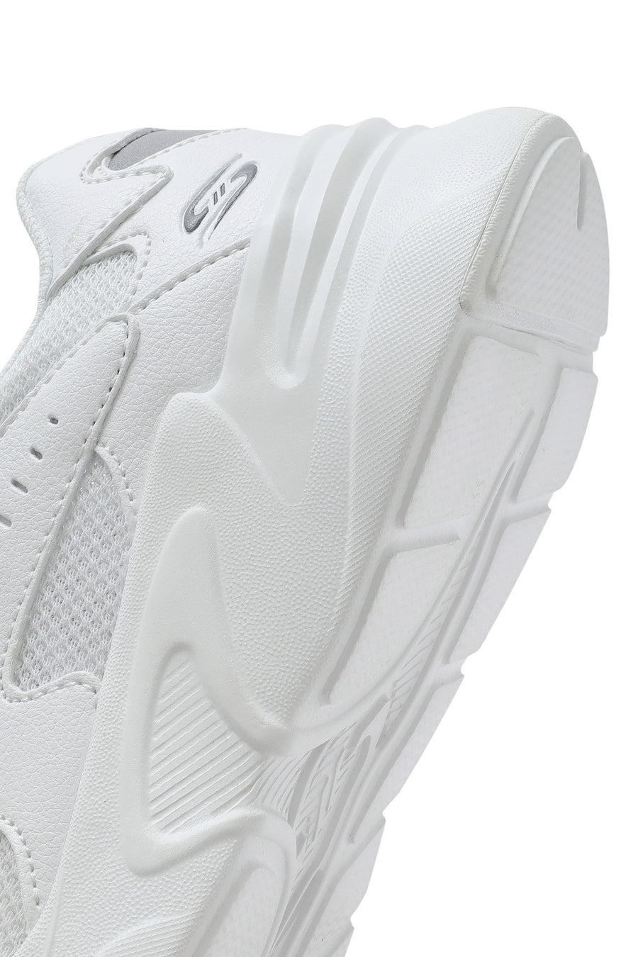 Skechers Women's White Bobs Bamina Lace-Up Chunky Sole Fabric Sneakers