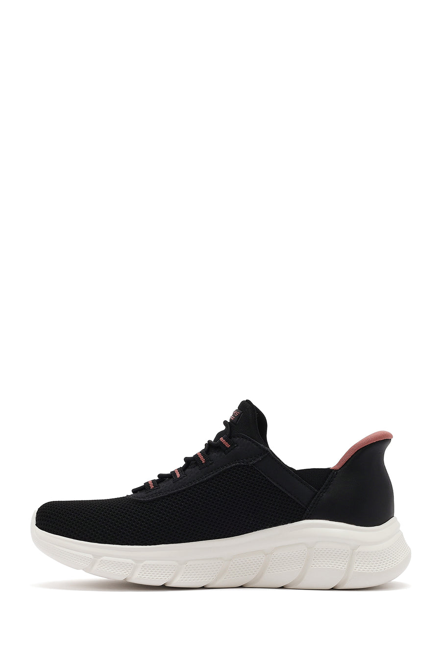 Skechers Women's Black Bobs B Flex - Fan Fav Chunky Sole Fabric Sneakers
