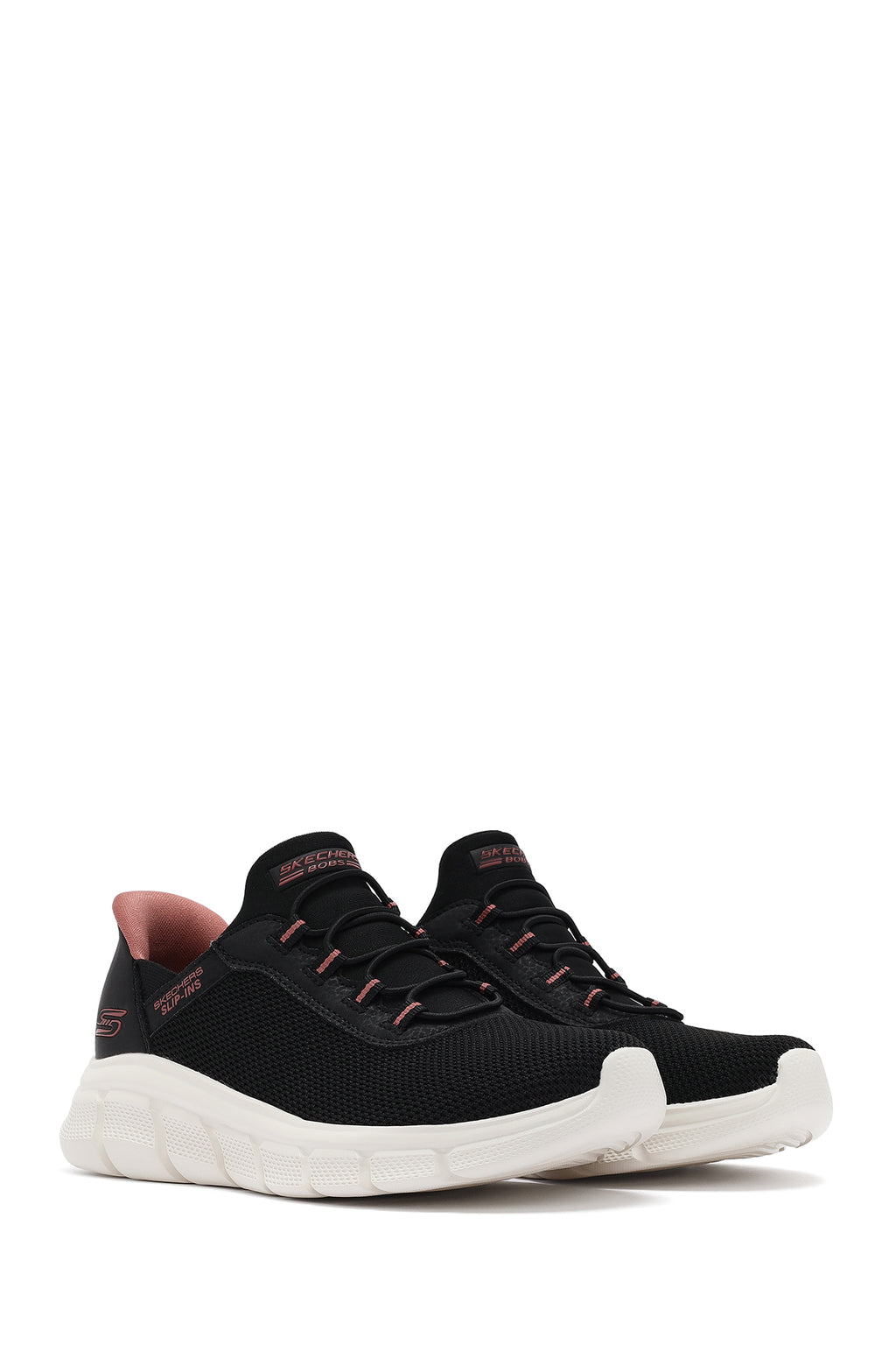 Skechers Kadın Siyah Bobs B Flex - Fan Fav Kalın Tabanlı Kumaş Sneaker