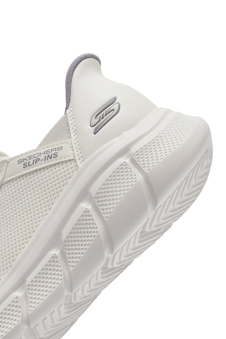 Skechers Women's White Bobs B Flex - Fan Fav Chunky Sole Fabric Sneakers