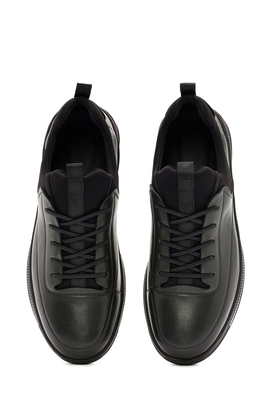 Erkek Yeşil Bağcıklı Deri Sneaker
