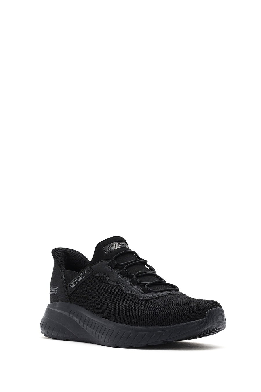 Skechers Erkek Siyah Bobs Squad Bağcıklı Kalın Tabanlı Kumaş Sneaker