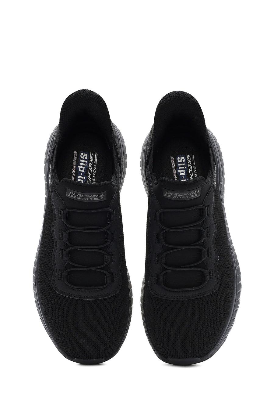 Skechers Erkek Siyah Bobs Squad Bağcıklı Kalın Tabanlı Kumaş Sneaker