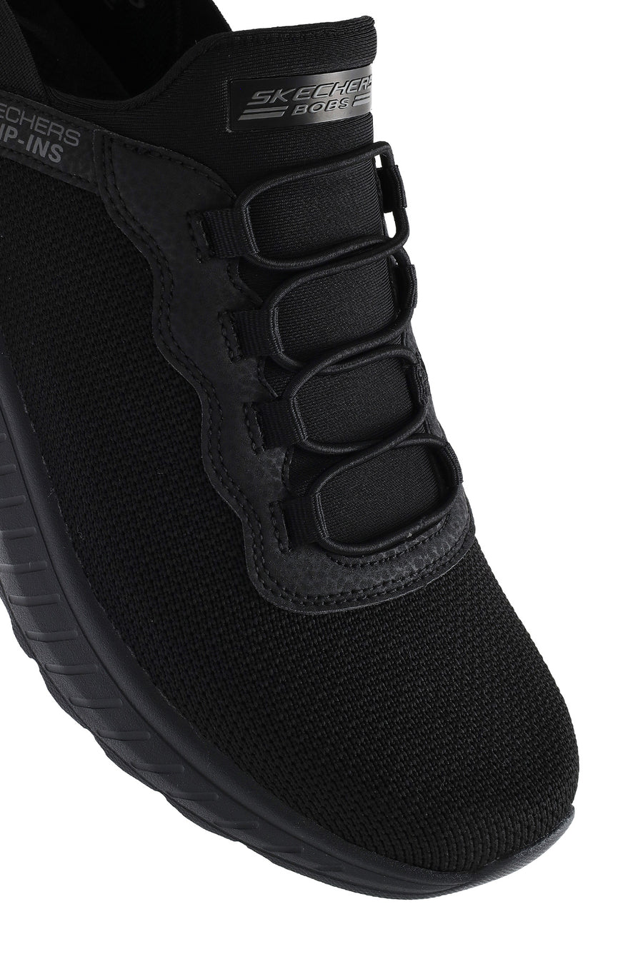 Skechers Erkek Siyah Bobs Squad Bağcıklı Kalın Tabanlı Kumaş Sneaker