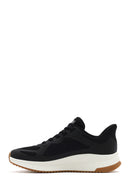 Skechers Men's Black Bobs Squad Lace-Up Chunky Sole Fabric Sneakers | Derimod