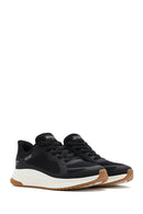 Skechers Men's Black Bobs Squad Lace-Up Chunky Sole Fabric Sneakers | Derimod