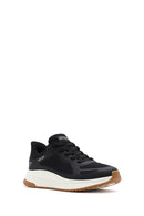 Skechers Men's Black Bobs Squad Lace-Up Chunky Sole Fabric Sneakers | Derimod