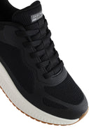 Skechers Men's Black Bobs Squad Lace-Up Chunky Sole Fabric Sneakers | Derimod