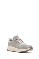 Skechers Men's Beige Bobs Squad 4 Lace-Up Chunky Sole Fabric Sneakers | Derimod