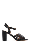 Women's Black Ankle Strap Thick Heeled Sandals | Derimod