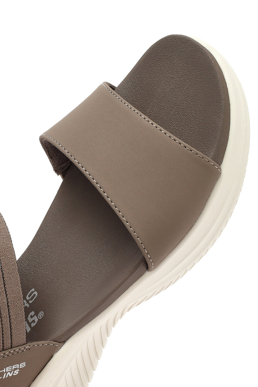 Skechers Women's Beige Ultra Flex 3.0 - Summerville Chunky Sole Fabric Sandals