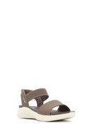 Skechers Women's Beige Ultra Flex 3.0 - Summerville Chunky Sole Fabric Sandals | Derimod