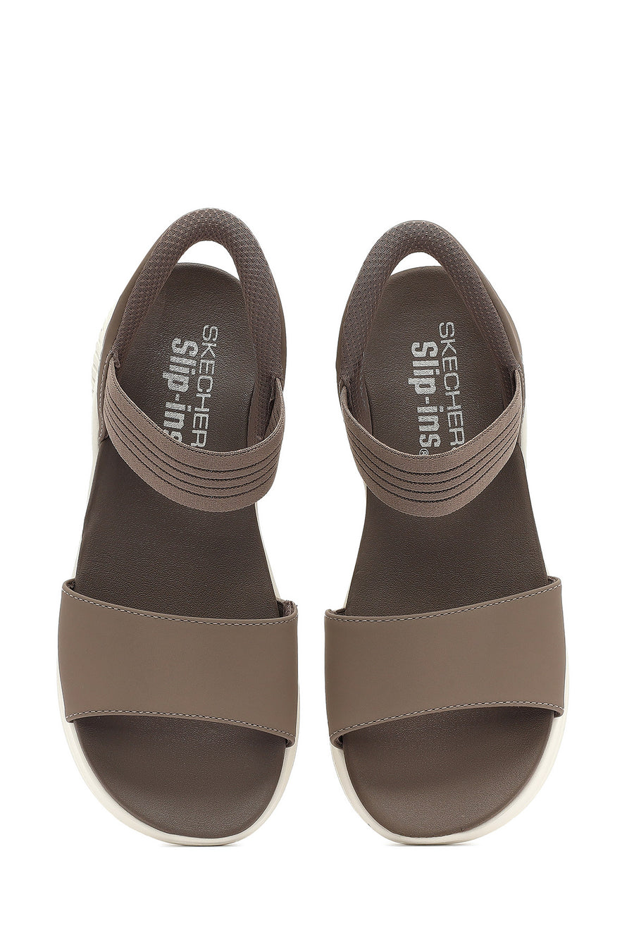 Skechers Women's Beige Ultra Flex 3.0 - Summerville Chunky Sole Fabric Sandals