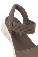Skechers Women's Beige Ultra Flex 3.0 - Summerville Chunky Sole Fabric Sandals | Derimod