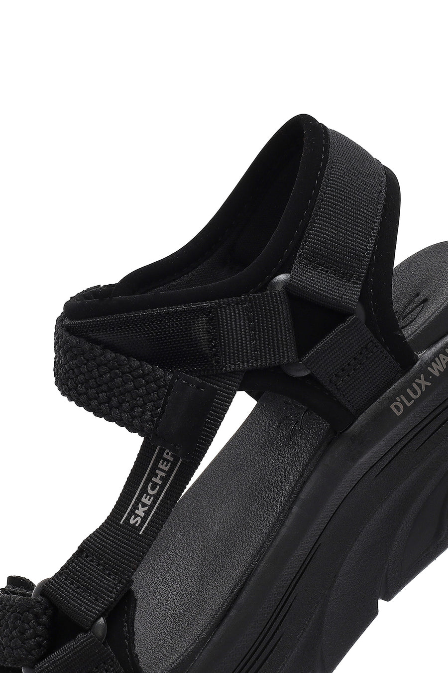 Skechers Women's Black D'lux Walker - Pretty Field Chunky Sole Sandal
