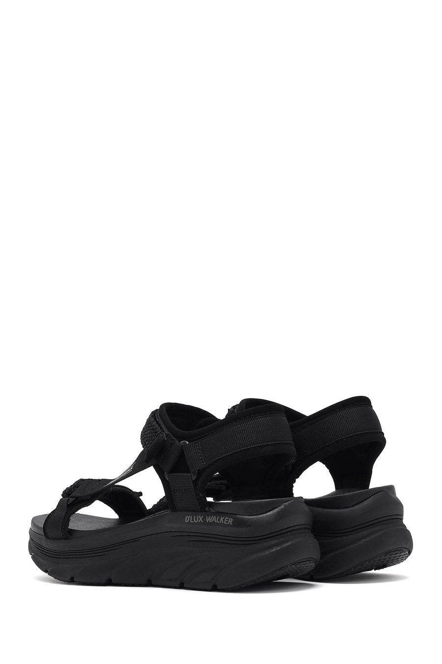 Skechers Women's Black D'lux Walker - Pretty Field Chunky Sole Sandal