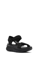 Skechers Women's Black D'lux Walker - Pretty Field Chunky Sole Sandal | Derimod