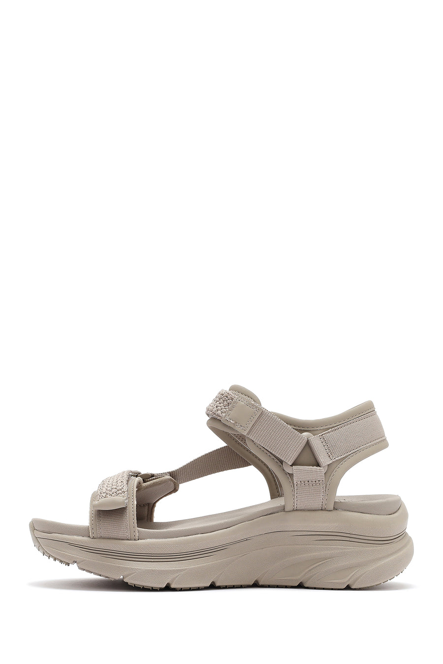 Skechers Women's Beige D'lux Walker - Pretty Field Chunky Sole Sandal