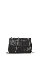 Woman Black Long Strap Stoned Mini Clutch Evening Bag | Derimod