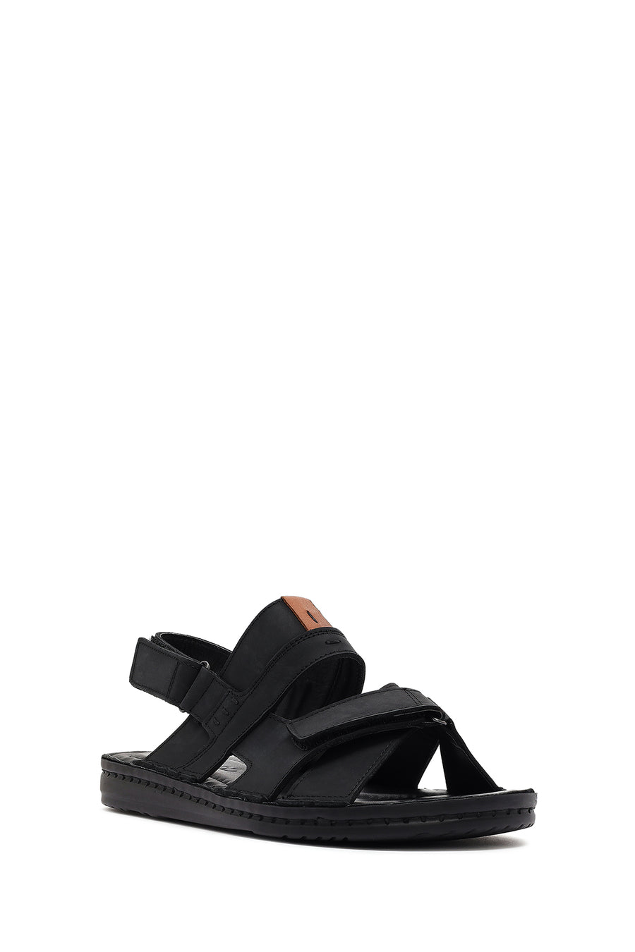 Men's Black Leather Sandals