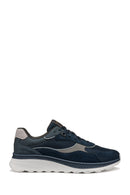 Geox Men's Navy Blue U Spherica Active X1 A - Mes + Water Laced Suede Sneaker | Derimod
