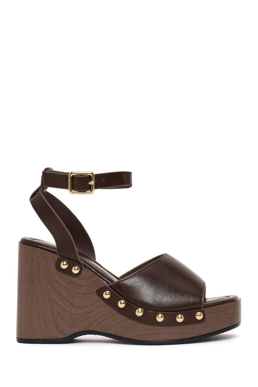 Woman Brown Ankle-Buckle Wedge-Heel Sandals 26SFE499618 | Derimod