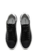 Woman Black Lace-Up Leather Sneaker | Derimod