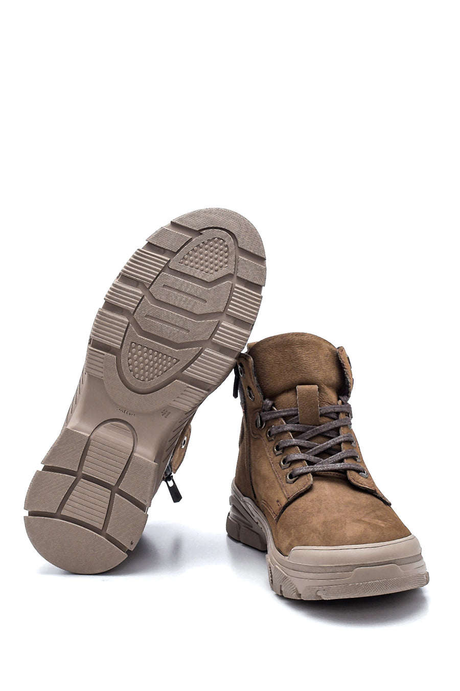 Men's Nubuck Leather Zippered Sports Boots