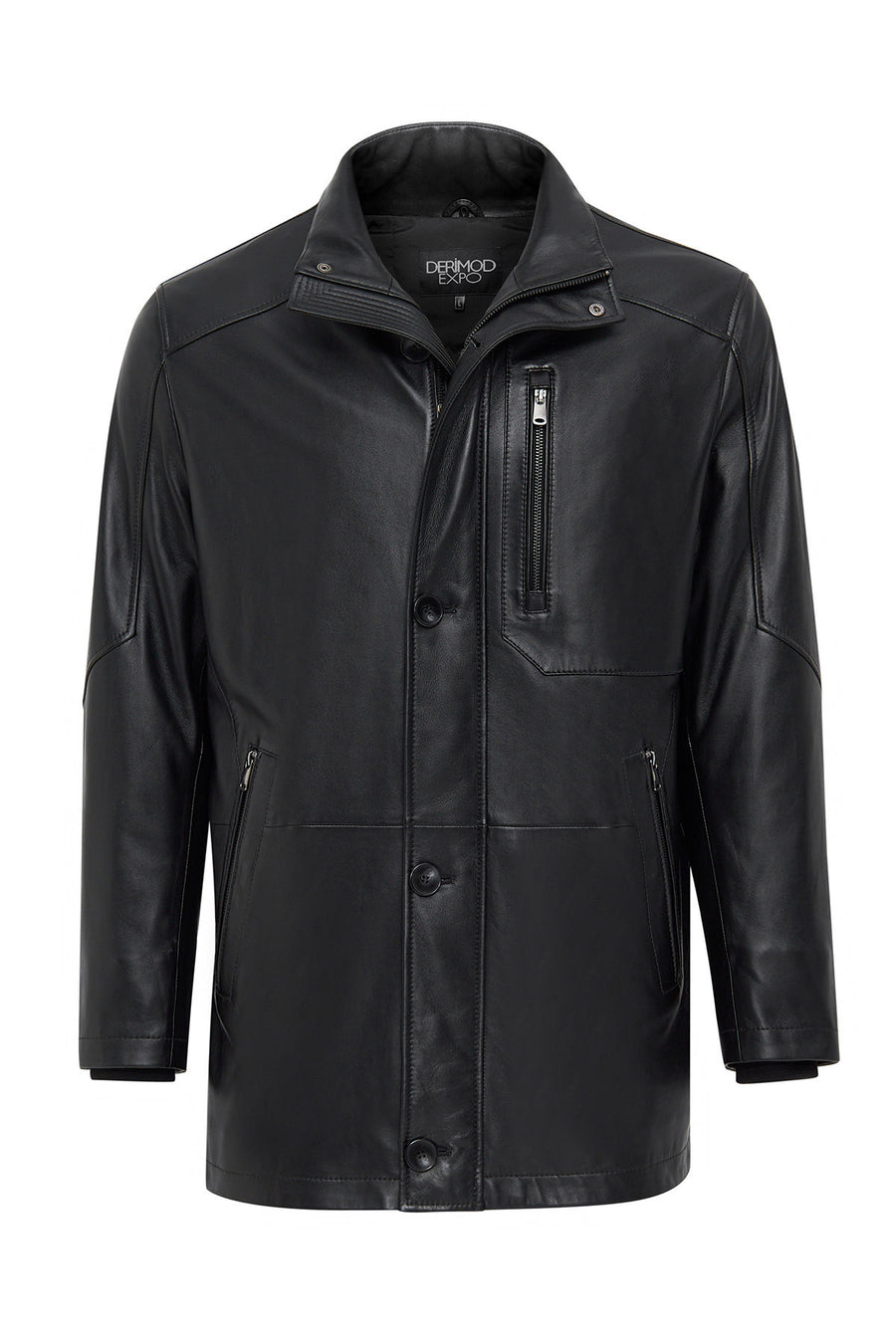 Nathan Men's Black Leather Coat