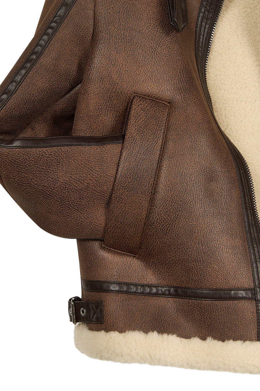 Iceland Woman Brown Fur Collar Teddy Coats