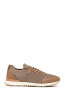 Erkek Vizon Bağcıklı Kumaş Sneaker | Derimod