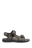 Geox Men's Gray U Spherica Ec5 B- Nbk Synt.Le Double Strap Fabric Sandals | Derimod