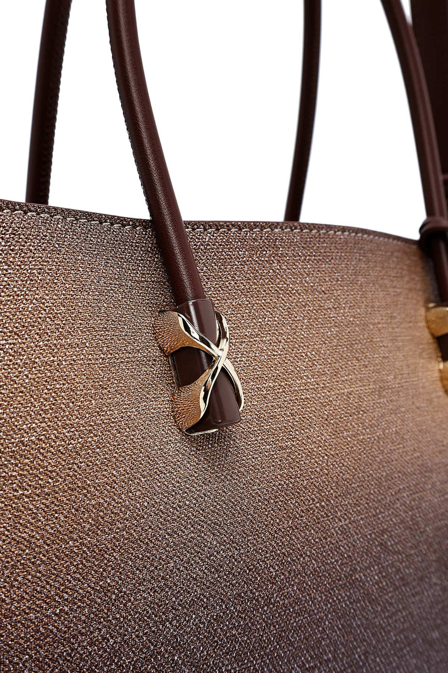 Woman Brown Long-Strap Printed Shoulder Bag