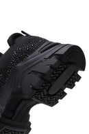 Derimod Zero Kadın Siyah Taşlı Kumaş Sneaker | Derimod