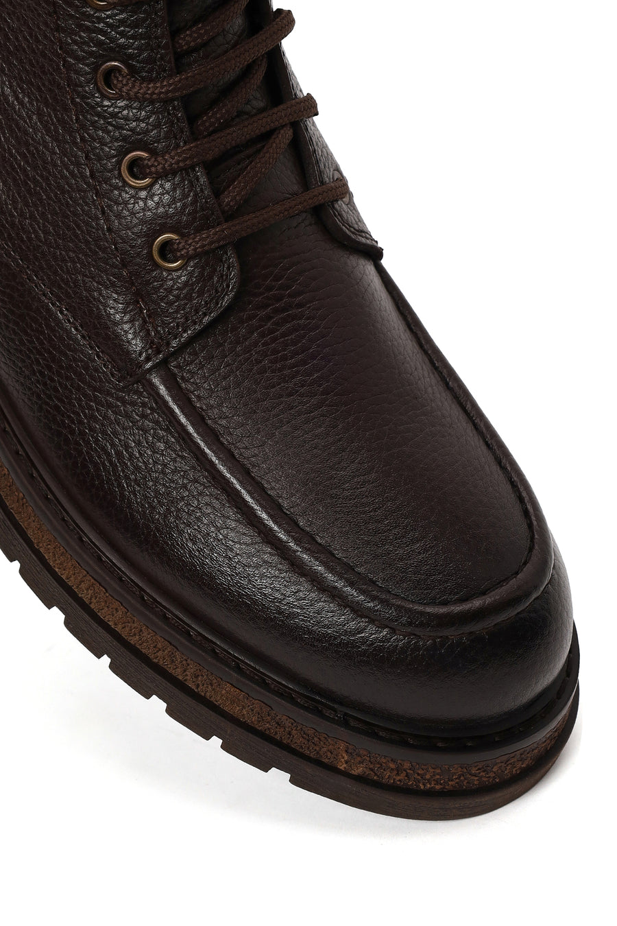 Male Brown Lace-up Leather Casual Boots