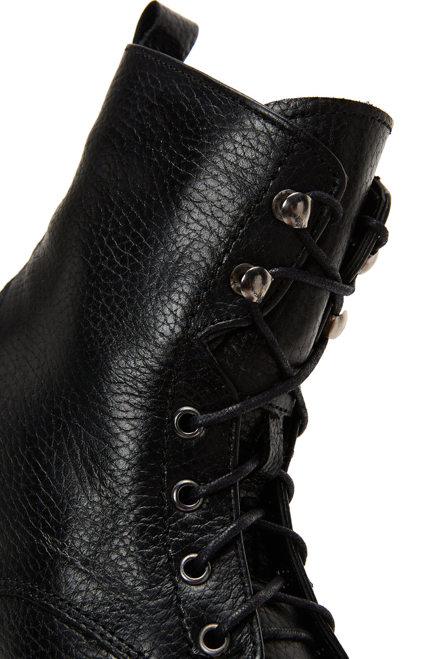 Women's Black Leather Thick Soled Boots