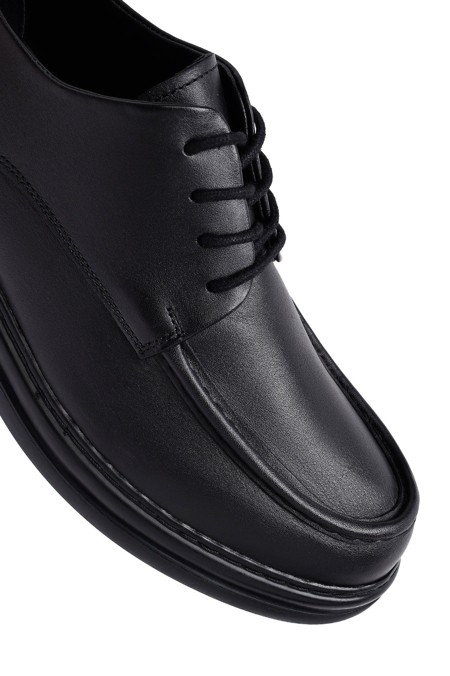 Male Black Lace-up Leather Casual Shoes
