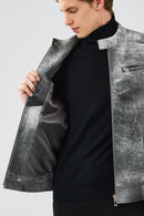 Carrera Men's Gray Nubuck Leather Sport Jacket | Derimod