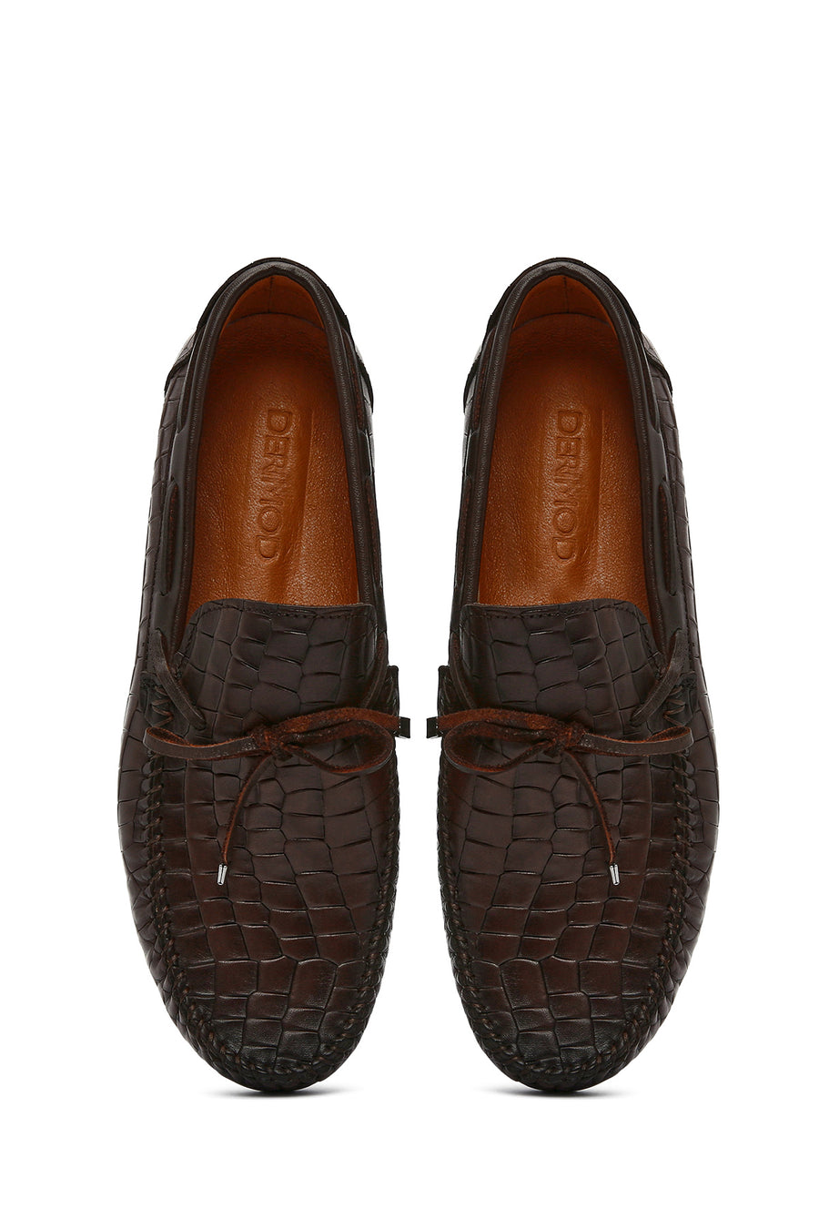 Men's Brown Crocodile Leather Loafers