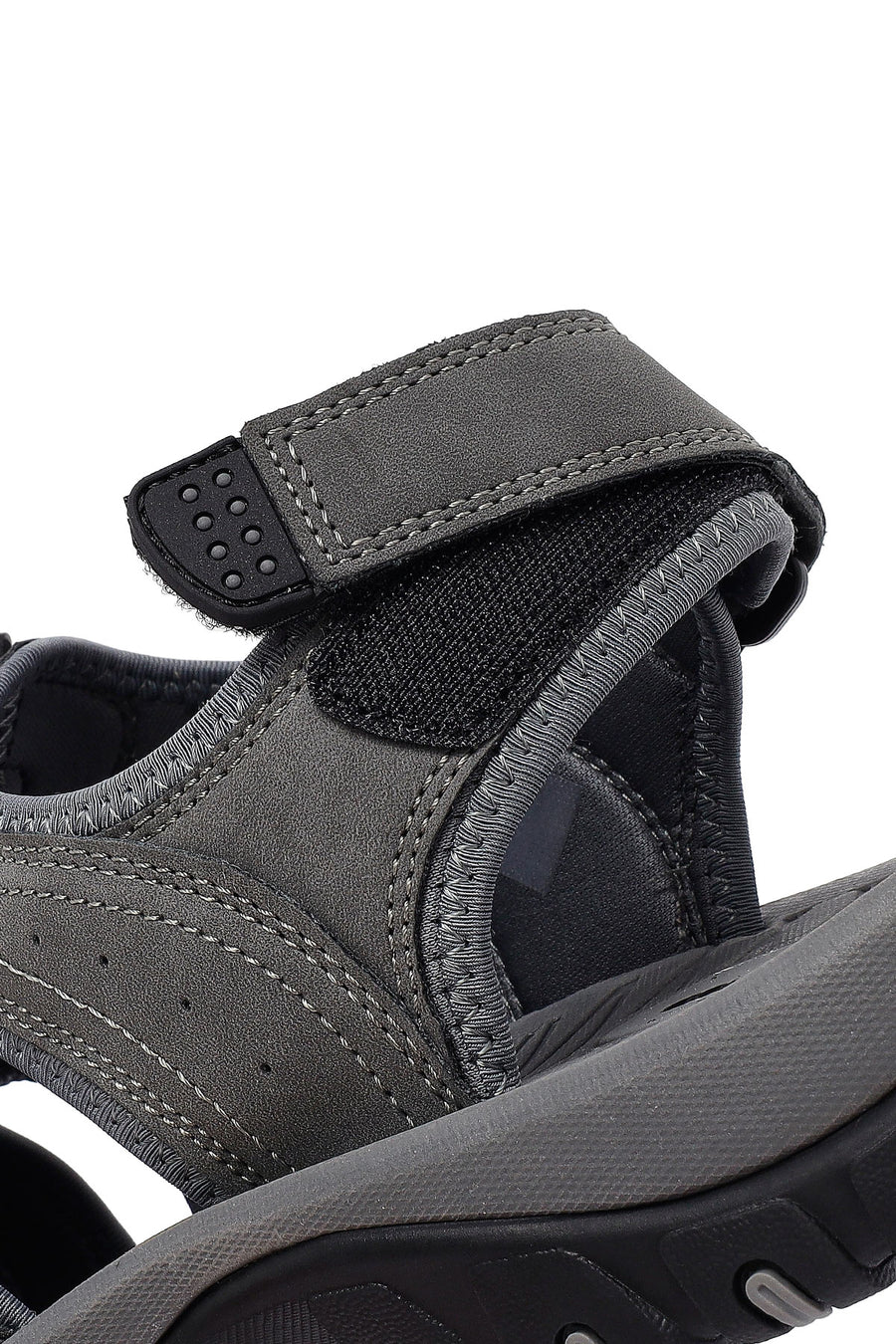 Male Grey Leather Outdoor Sandals