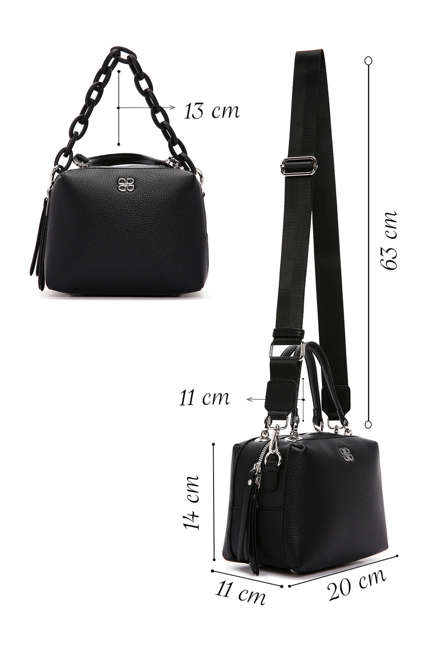 Women's Black Long Strap Crossbody Bag