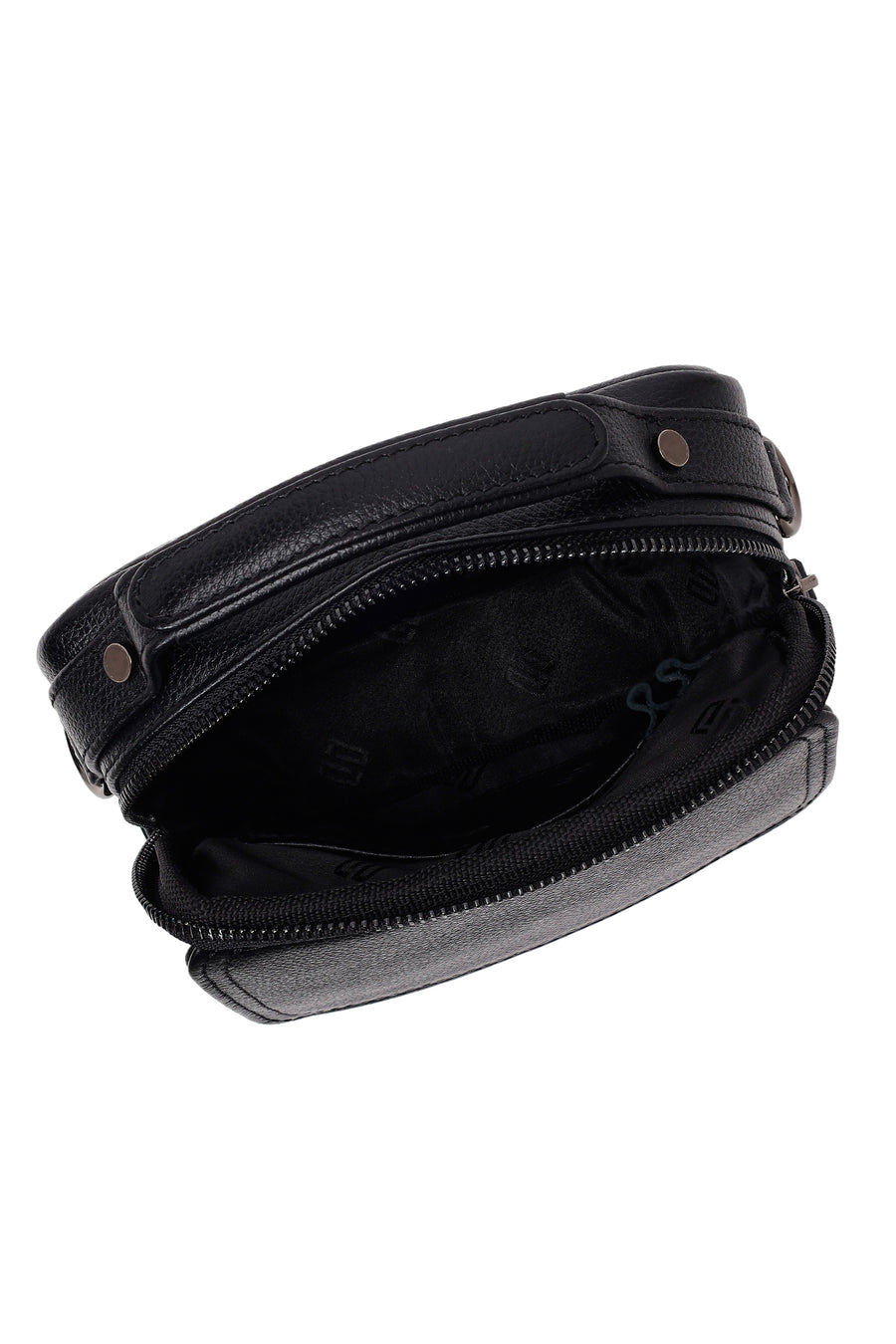 Male Black Long Strap Leather Handbag