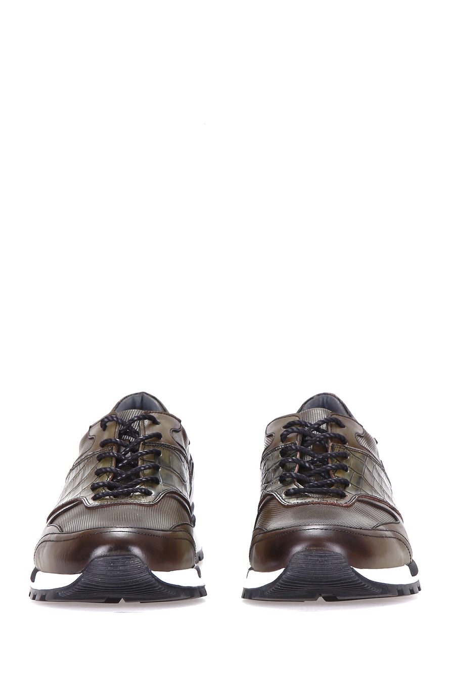 Kroko Desenli Erkek Deri Sneaker