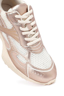 Women's Pink Lace-Up Thick-Soled Sneaker | Derimod