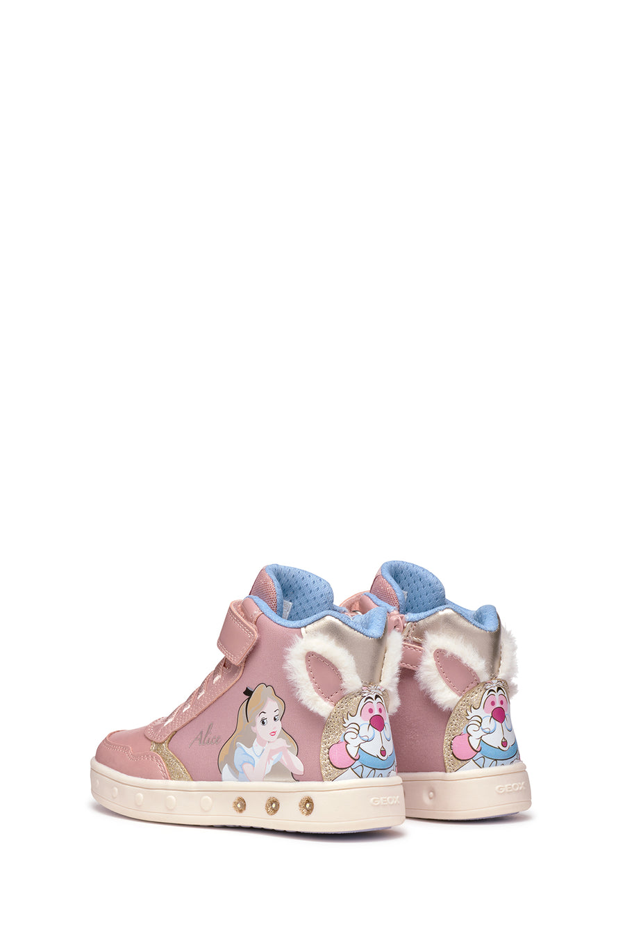 Geox Girl Pink Skylin Banded Patterned Ankle Sneaker