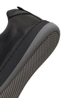 Erkek Siyah Bağcıklı Deri Sneaker | Derimod