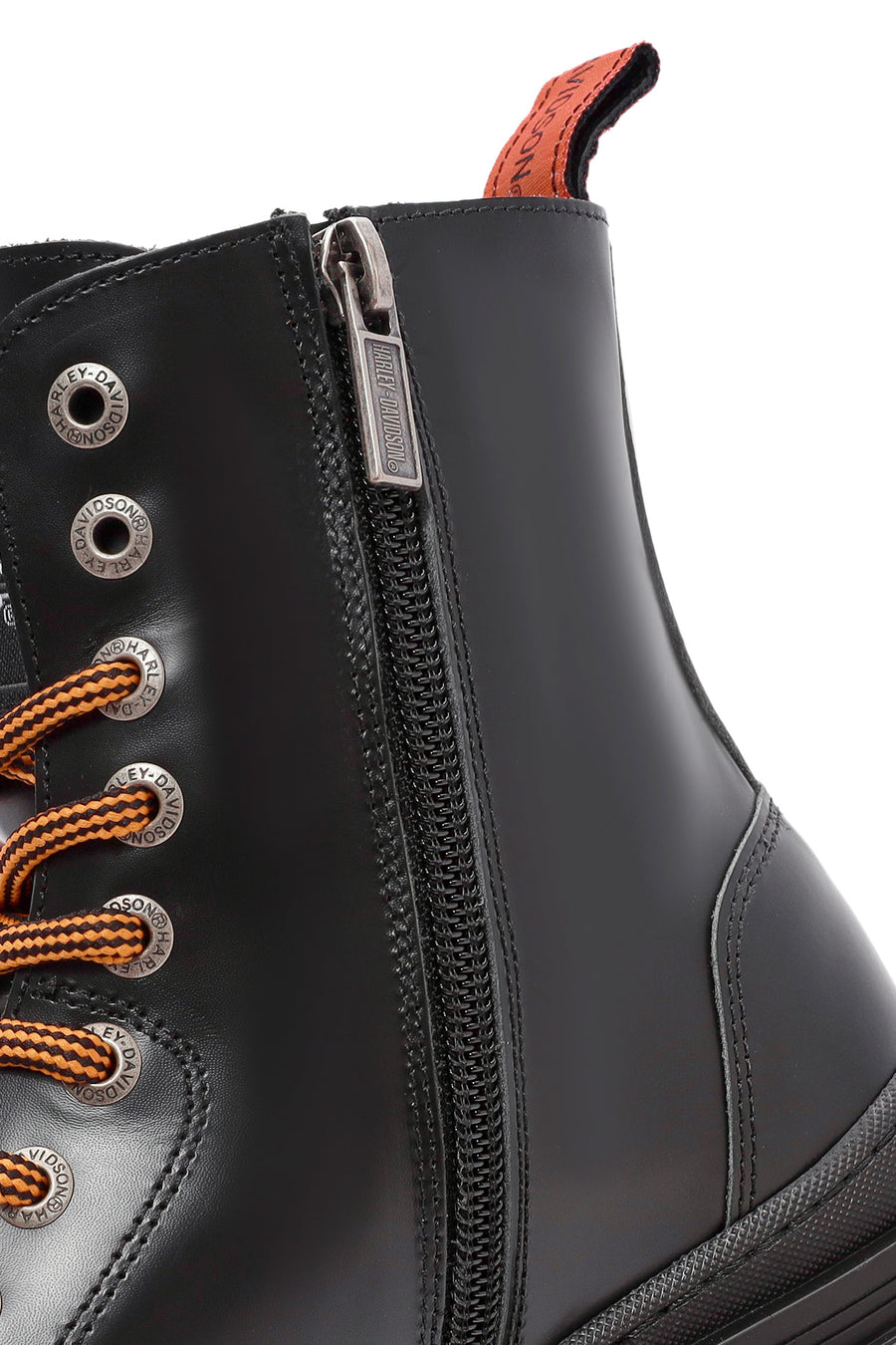 Harley Davidson Women's Black Jimmy Zipper Leather Combat Boots